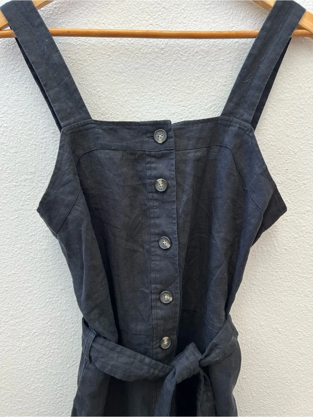 EVERLANE black linen overalls